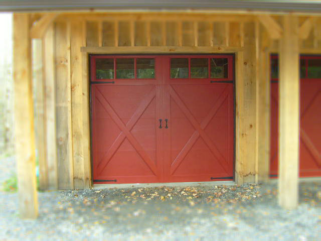 Close Up View of  a Brick Color Garage Door