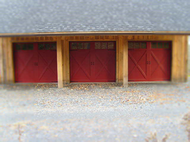 Three Brick Color Garage Doors